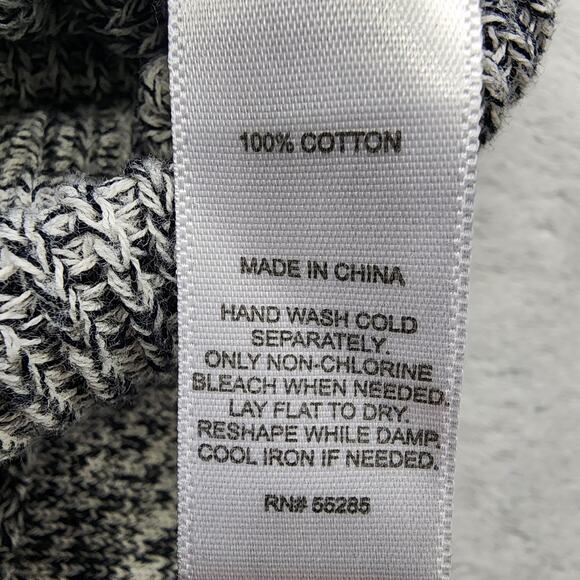 Express Sweater Women M Black Gray Marl Knit Extreme Circle Hem Tunic Cross Back - Picture 5 of 9